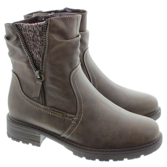 LUNAR Ladies GLB110 Sleet Waterproof Boots in Brown 