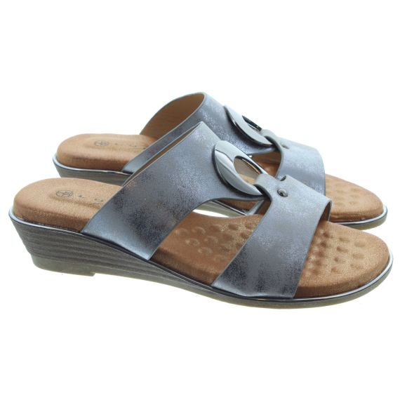 LUNAR Ladies Manby Mules In Pewter 