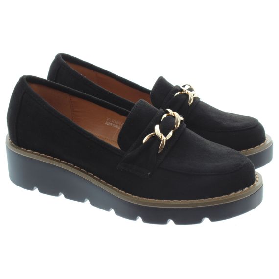 LUNAR FLC322 Sunnyvale Loafers In Black 