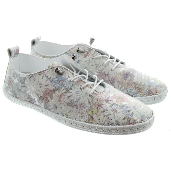 LUNAR Ladies FLE030 Ellington Leather Shoes In Flower Print