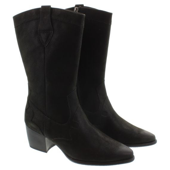 MARCO TOZZI Ladies 25083 Western Boots In Black 