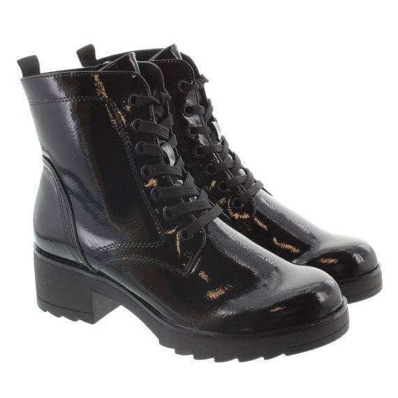 MARCO TOZZI Womens 25262 Ankle Boots In Black Patent