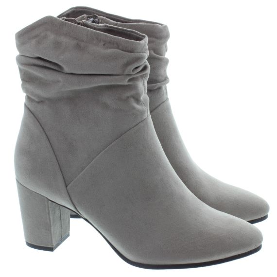 MARCO TOZZI Ladies 25307 Heel Ankle Boot In Taupe