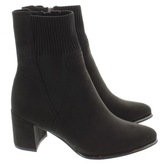 MARCO TOZZI Ladies 25392 Heel Ankle Boots In Black 