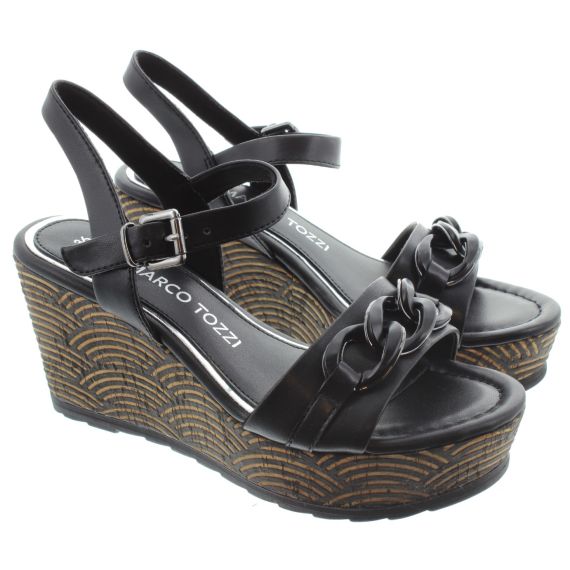MARCO TOZZI Ladies 28304 Wegde Sandals In Black 