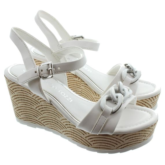 MARCO TOZZI Ladies 28304 Wegde Sandals In White