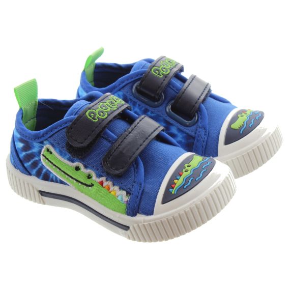 POD Kids Royce Velcro Pumps In Navy