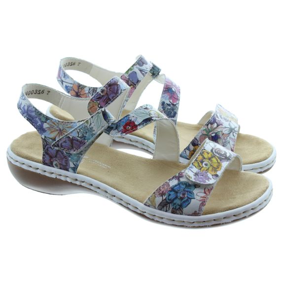 659C7 Flat Sandals White Multi