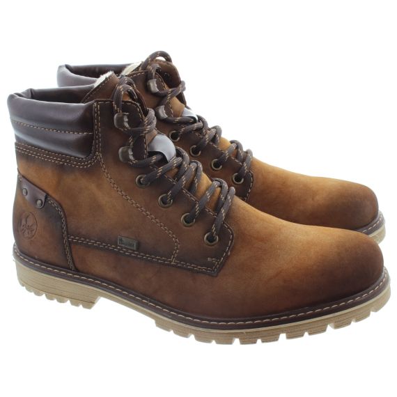 RIEKER Mens F3650 Lace Ankle Boots In Brown 