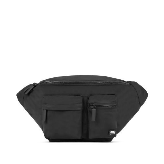 ROKA Oval M Crossbody Recycled Nylon Bag In Black 