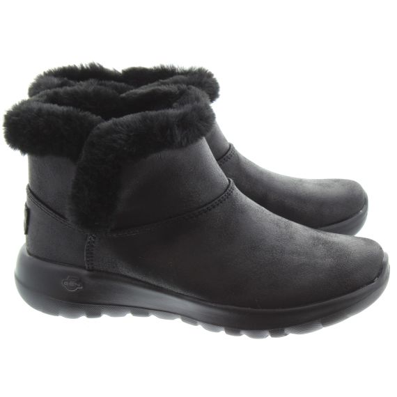 SKECHERS Ladies 144013 Flat Ankle Boots In Black