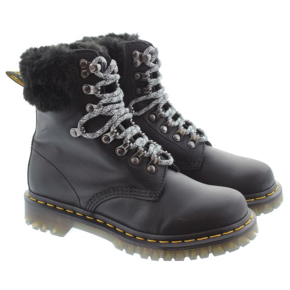 DR MARTENS Ladies 1460 Serena Collar Boots In Black