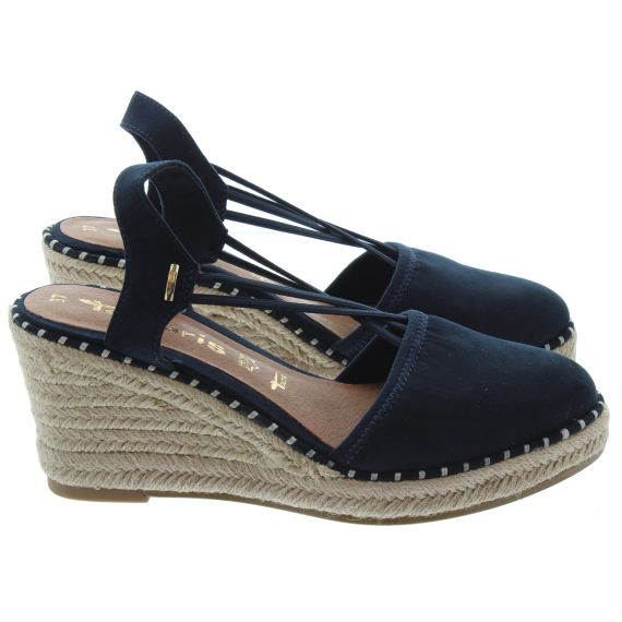 TAMARIS Ladies 29606 Espadrille Wedge In Navy