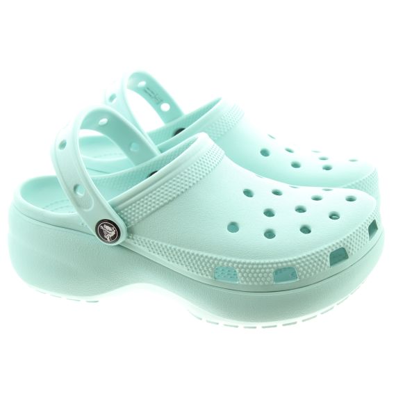CROCS Adults Classic Platform Clogs In Pure Water Blue