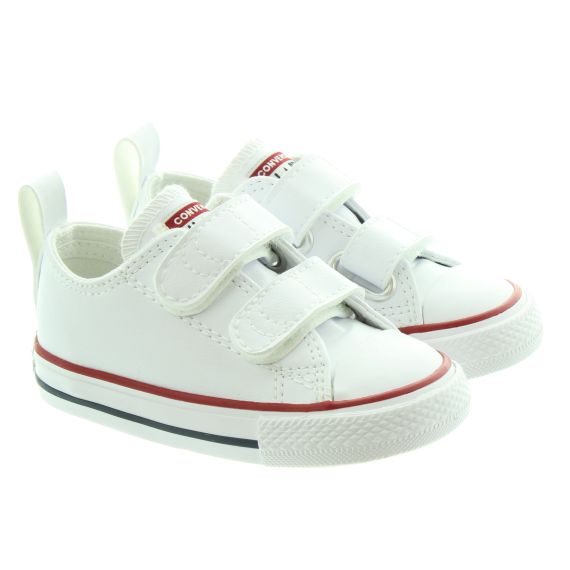 CONVERSE Kids' All Star 2 Velcro Ox Shoes In White Leather 