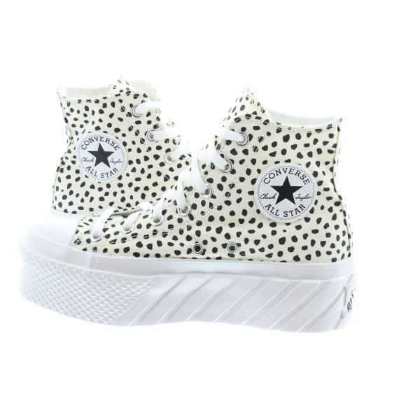 CONVERSE Chuck Taylor All Star Extra Hi Boots In Black White Spots