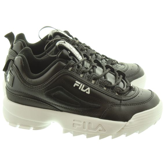 FILA Ladies Disruptor2 3D Trainers In Black And White