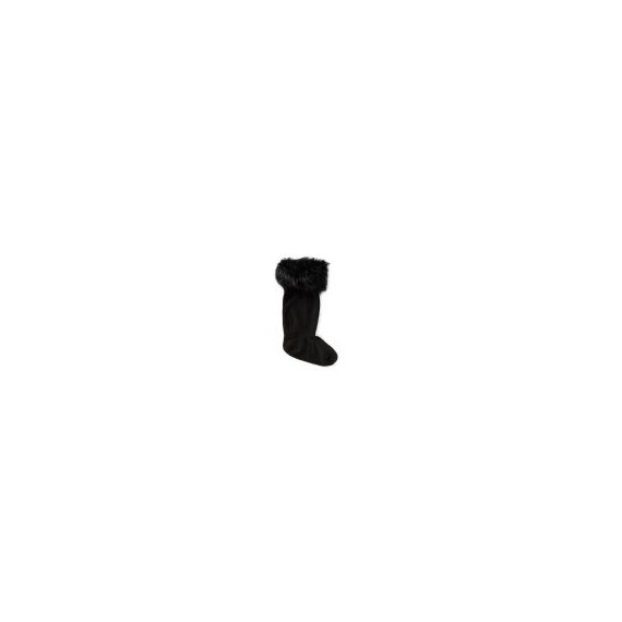 HUNTER Faux Fur Cuff Boot Socks In Black
