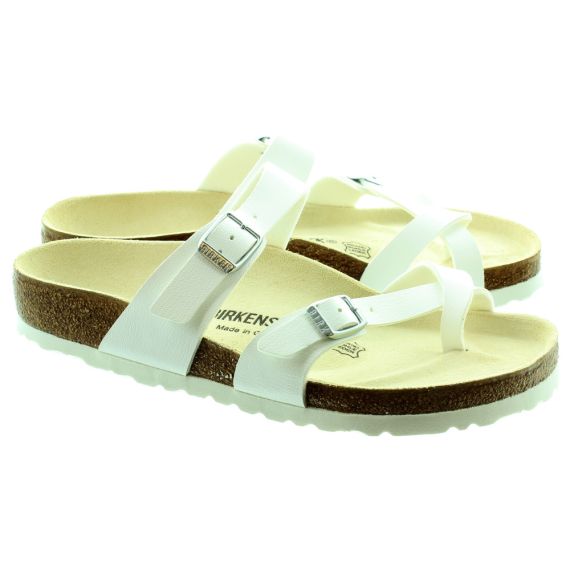 BIRKENSTOCK Ladies Mayari Toe Loop Sandals in White