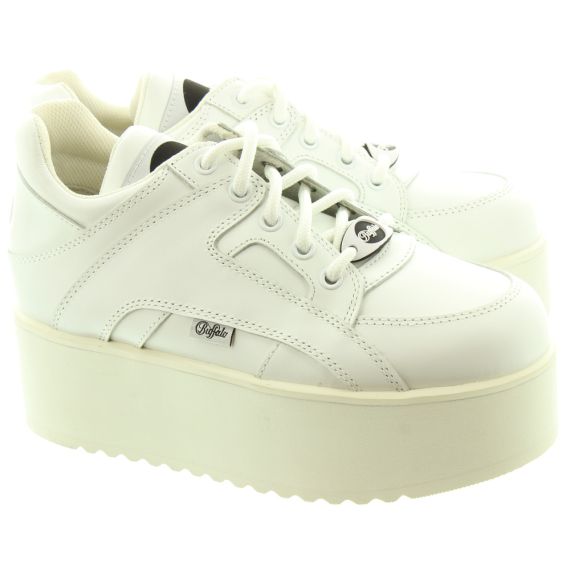 BUFFALO Ladies 1330-6 Wedge Trainers In White