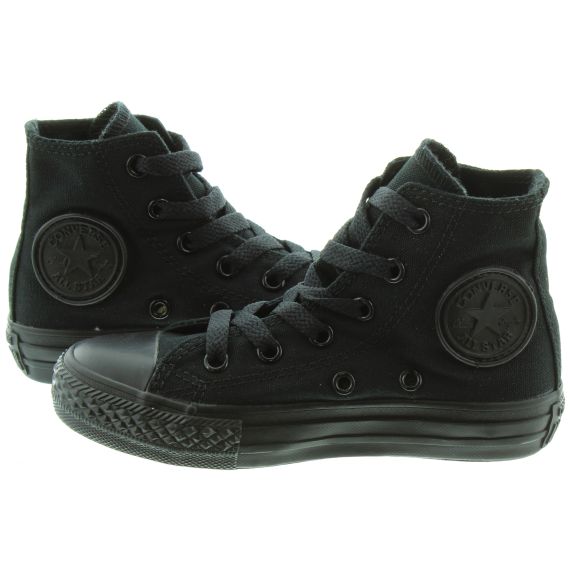 CONVERSE Canvas All Star Hi Kids Boots in All Black