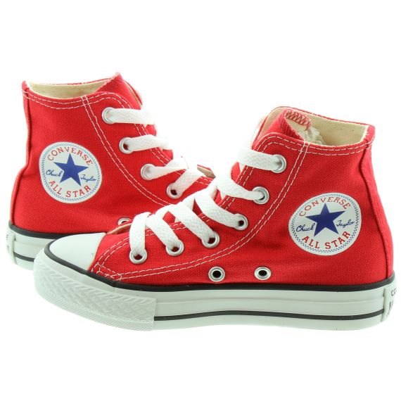 CONVERSE Canvas All Star Hi Kids Boots in Red