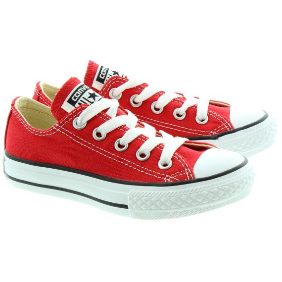 Converse Canvas All Star Ox Kids Shoes in Red in Red