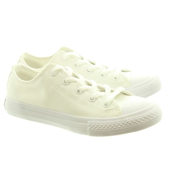 CONVERSE Canvas All Star Ox Kids Shoes In White Mono