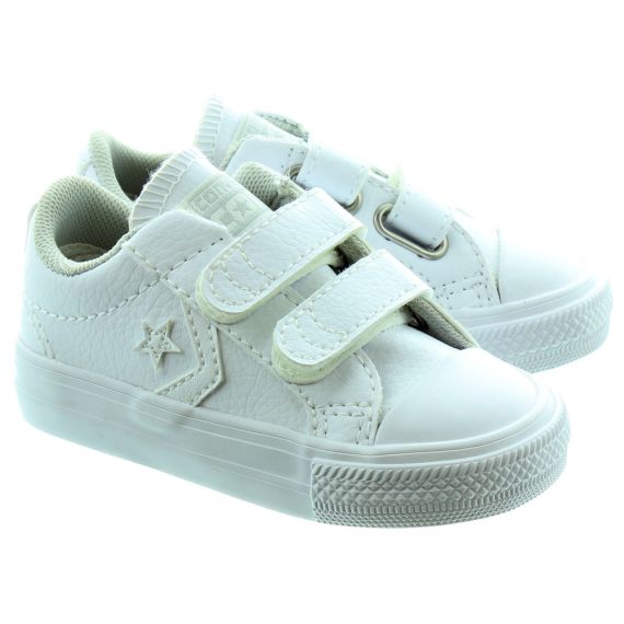CONVERSE Kids Star Player 2 Velcro Shoes in White Mono