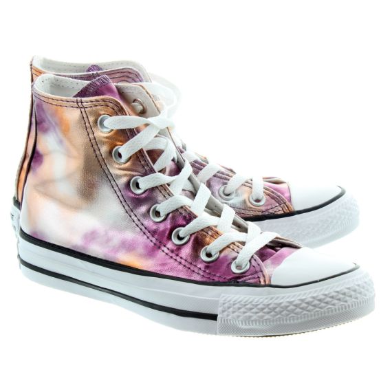 pink metallic converse shoes