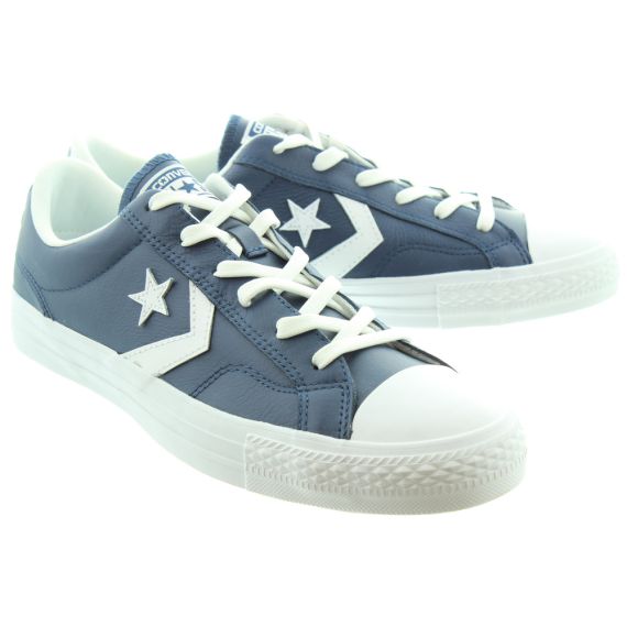 CONVERSE Mens Star Player Leather Shoes In Navy