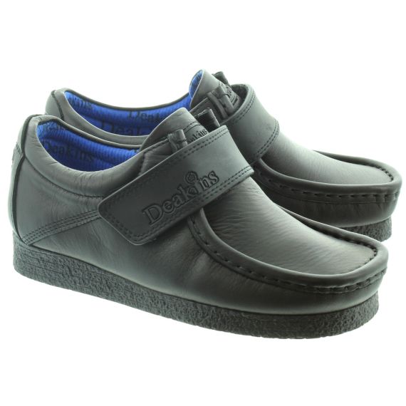 DEAKINS Kids Skive Velcro Strap Shoes in Black