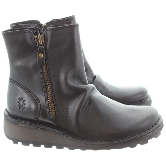 FLY Ladies Mon Zip Ankle Boots In Black