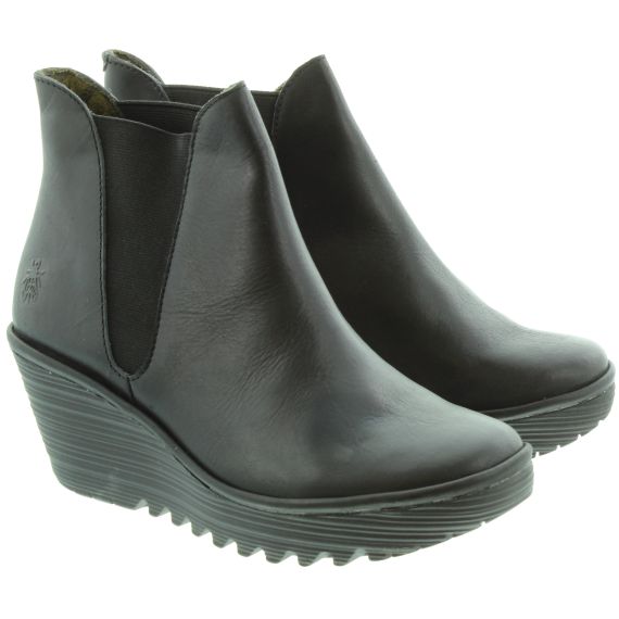FLY Yoss Chelsea Ankle Boots in Black