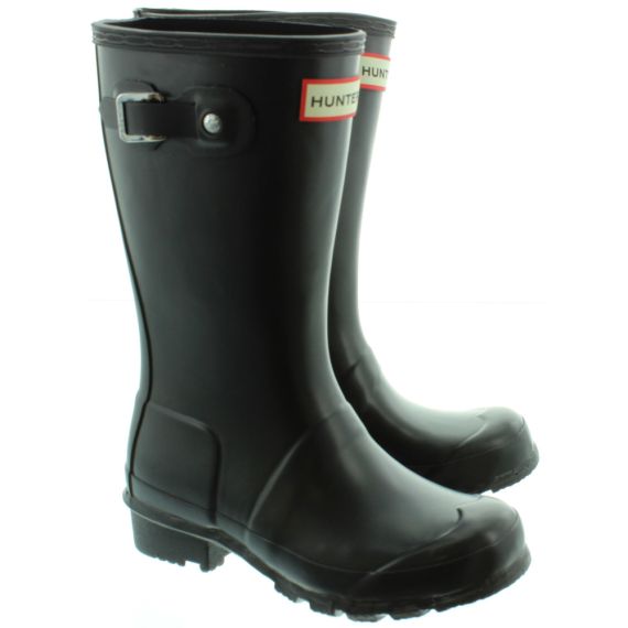 HUNTER Kids Rubber Young Hunter Wellingtons in Black