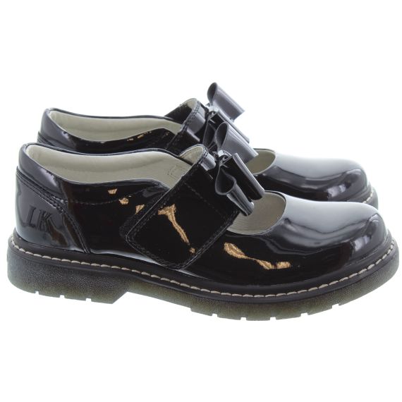 LELLI KELLY Kids LK8279 Tracy Bow Bar Shoes In Black Patent