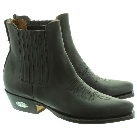 LOBLAN 298 Western Ankle Boots in Black