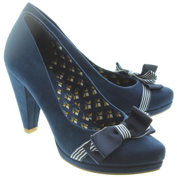 RUBY_SHOO Ladies Susanna Bow Court Shoes In Navy
