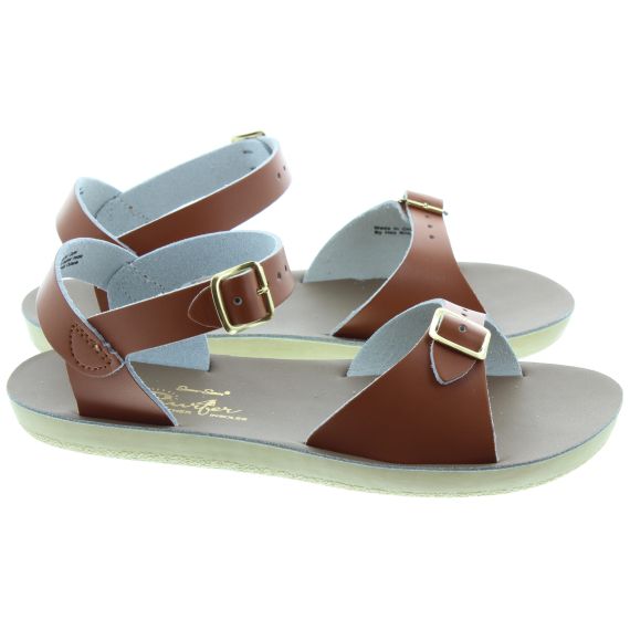 SALT WATER Kids Surfer Sandals In Tan