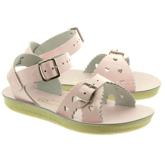 SALT WATER Kids Sweetheart Sandals In Pink