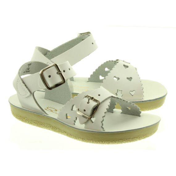 SALT WATER Kids Sweetheart Sandals In White