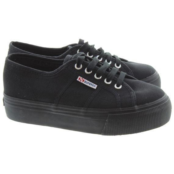 SUPERGA Ladies 2790 Flatform Trainers In Black