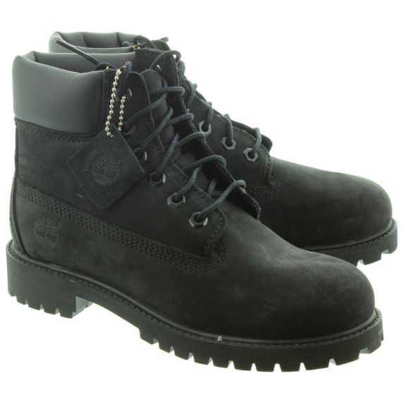 TIMBERLAND Kids Authentic 6 Inch Lace Boots in Black