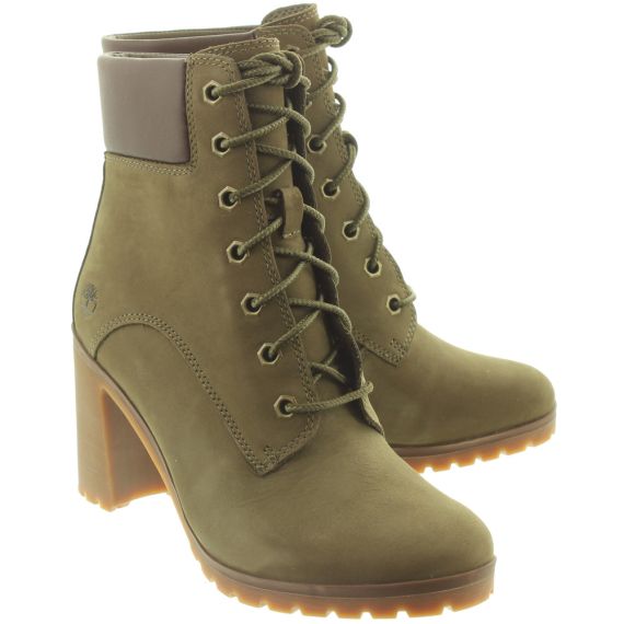 Timberland Ladies Allington Heeled Boots In Olive in