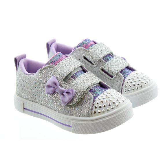 SKECHERS Kids 314791N Heart Dreamer Twinkle Toes Trainers In Silver