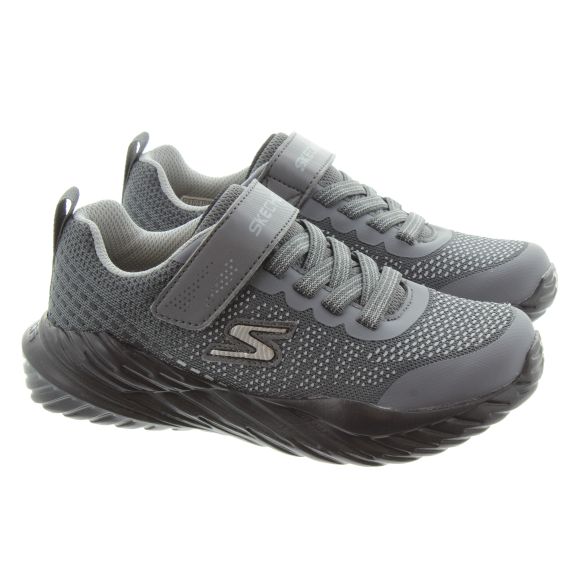 SKECHERS Kids 403753L Machine Washable Trainers In Charcoal Black