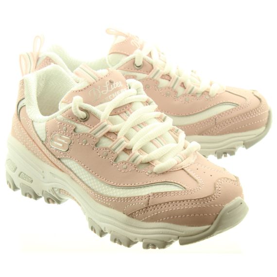 SKECHERS Kids 80587L D'Lites Trainers In Light Pink And White
