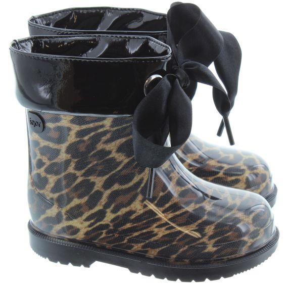 IGOR Kids Bimbi Leopard Wellies in Black