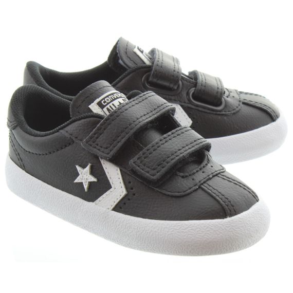 Converse Kids Breakpoint 2V Velcro Shoes In Black Leather in Black