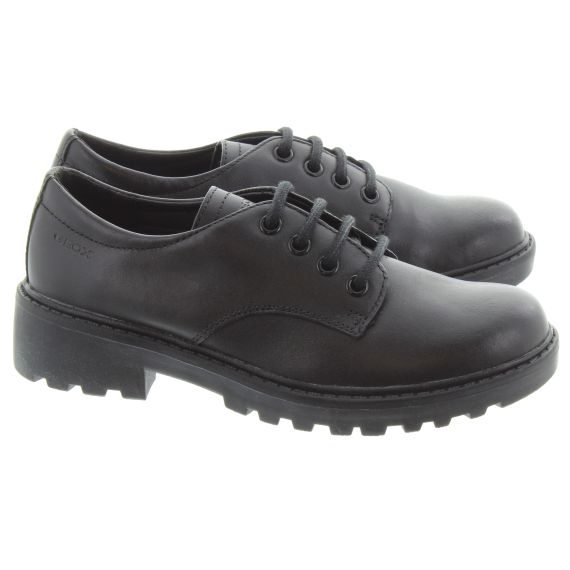 GEOX Kids Casey Lace Up in Black